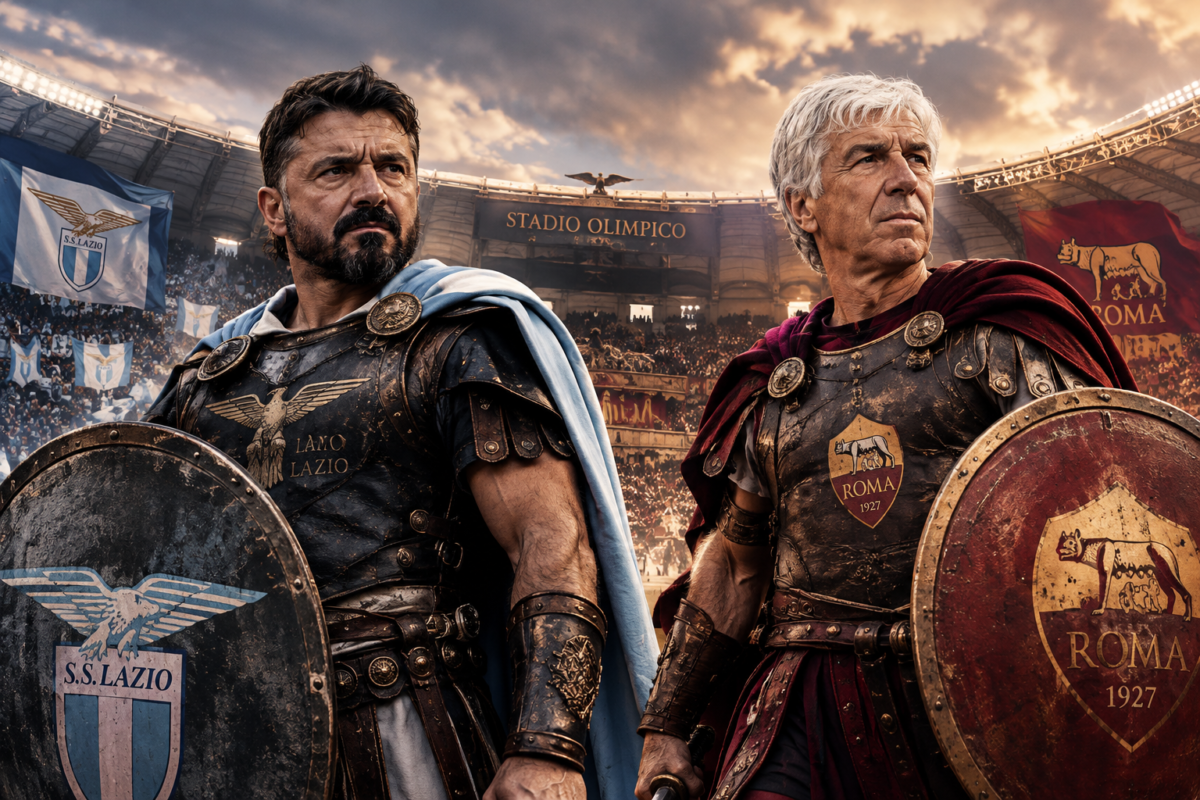 Lazio e Roma, derby del carattere: Gasperini e Gattuso non si arrendono mai Lazio e Roma, derby del carattere: Gasperini e Gattuso non si arrendono mai