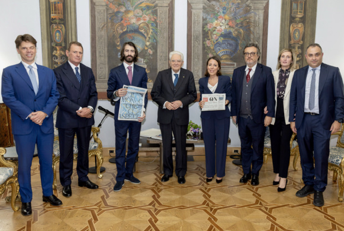 Il nuovo QN al Quirinale. Leonardo Maria Del Vecchio presenta a Mattarella Qid, l’intelligenza artificiale del gruppo