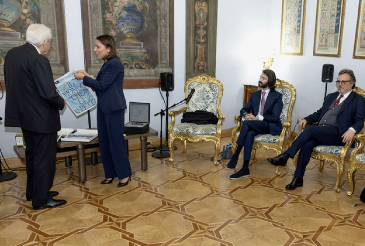 Il nuovo QN al Quirinale. Leonardo Maria Del Vecchio presenta a Mattarella Qid, l’intelligenza artificiale del gruppo