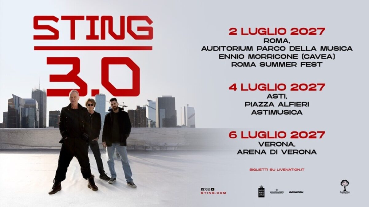 E’ ufficiale: Sting tornerà a Roma nel 2027. Alla Cavea uno dei più grandi autori di canzoni del Novecento E’ ufficiale: Sting tornerà a Roma nel 2027. Alla Cavea uno dei più grandi autori di canzoni del Novecento
