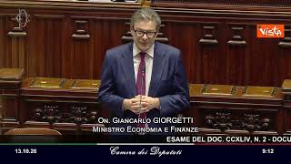 Dpfp 2026, Giorgetti: Nuvole all’orizzonte, ma manteniamo rotta stabilità