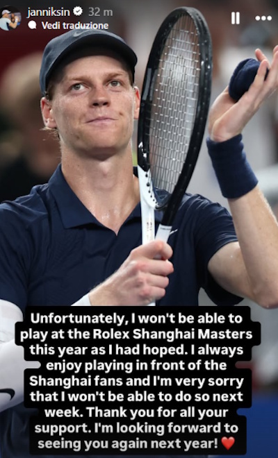 Jannik Sinner salta anche il Masters 1000 di Shanghai: il problema al ginocchio ora preoccupa Jannik Sinner salta anche il Masters 1000 di Shanghai: il problema al ginocchio ora preoccupa